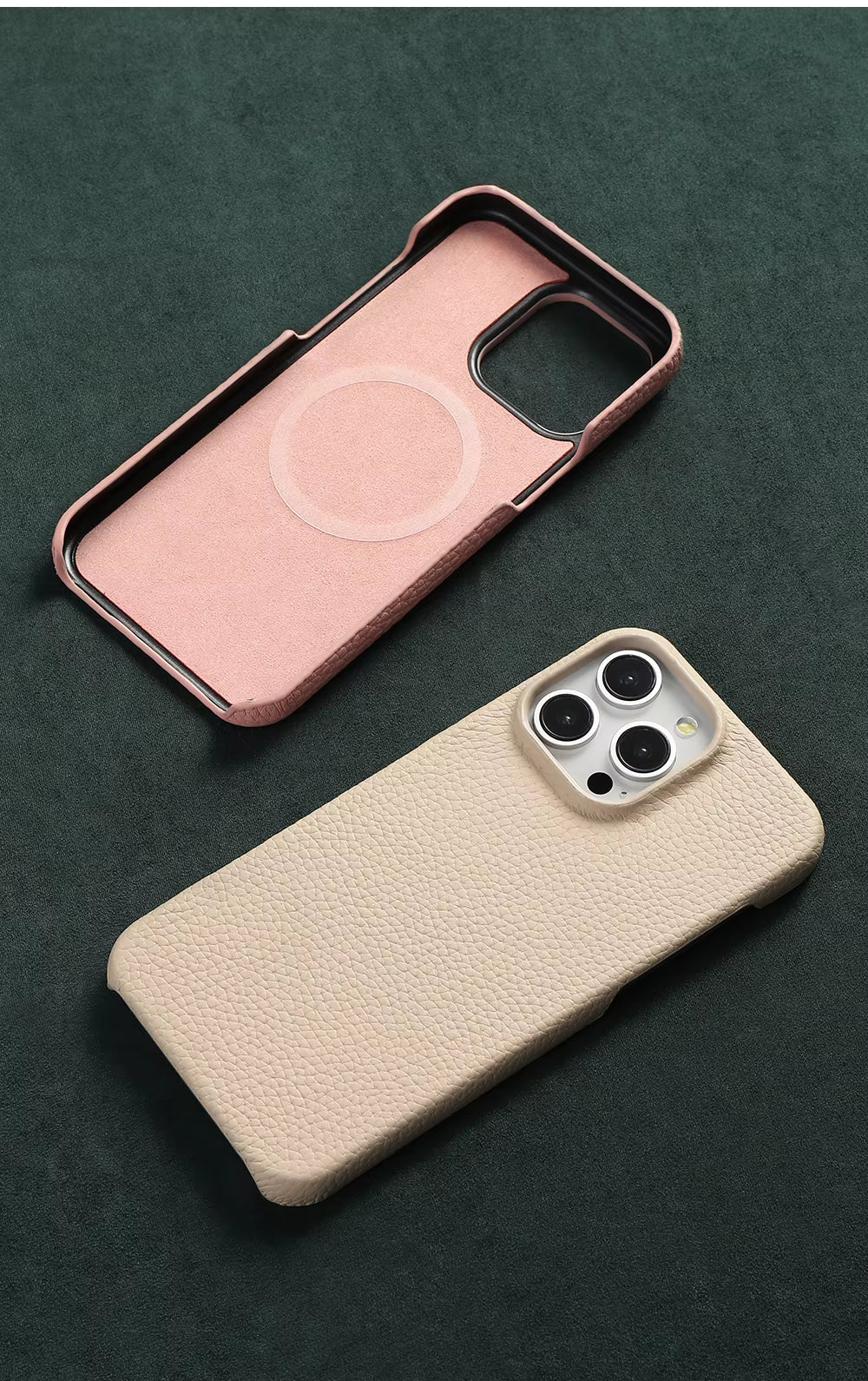 Estuche magnético de piel de vaca natural de lujo