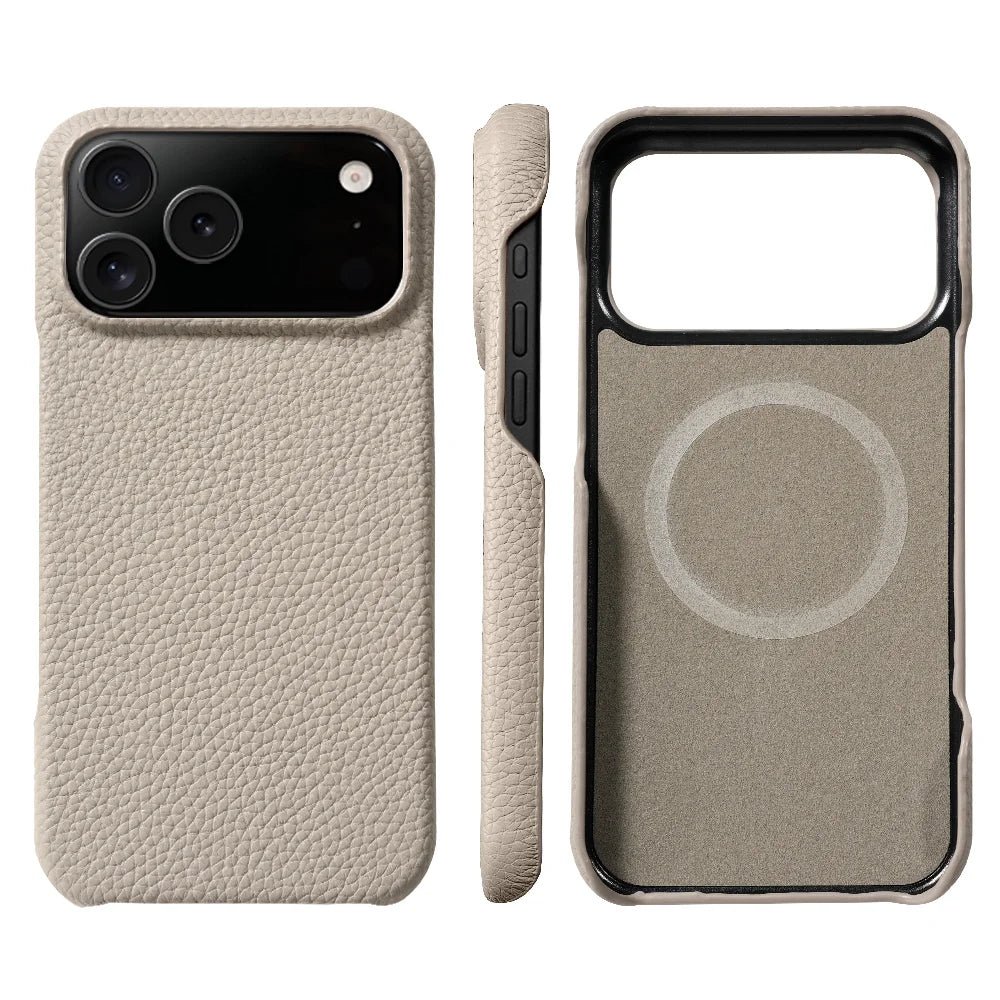 Estuche magnético de piel de vaca natural de lujo