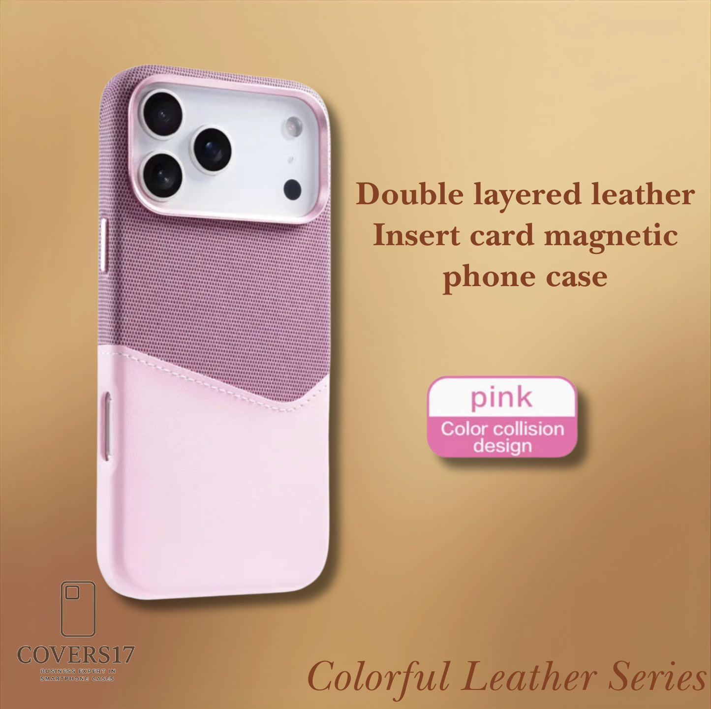 Coloured Leather Case for Iphone 17, Iphone 16