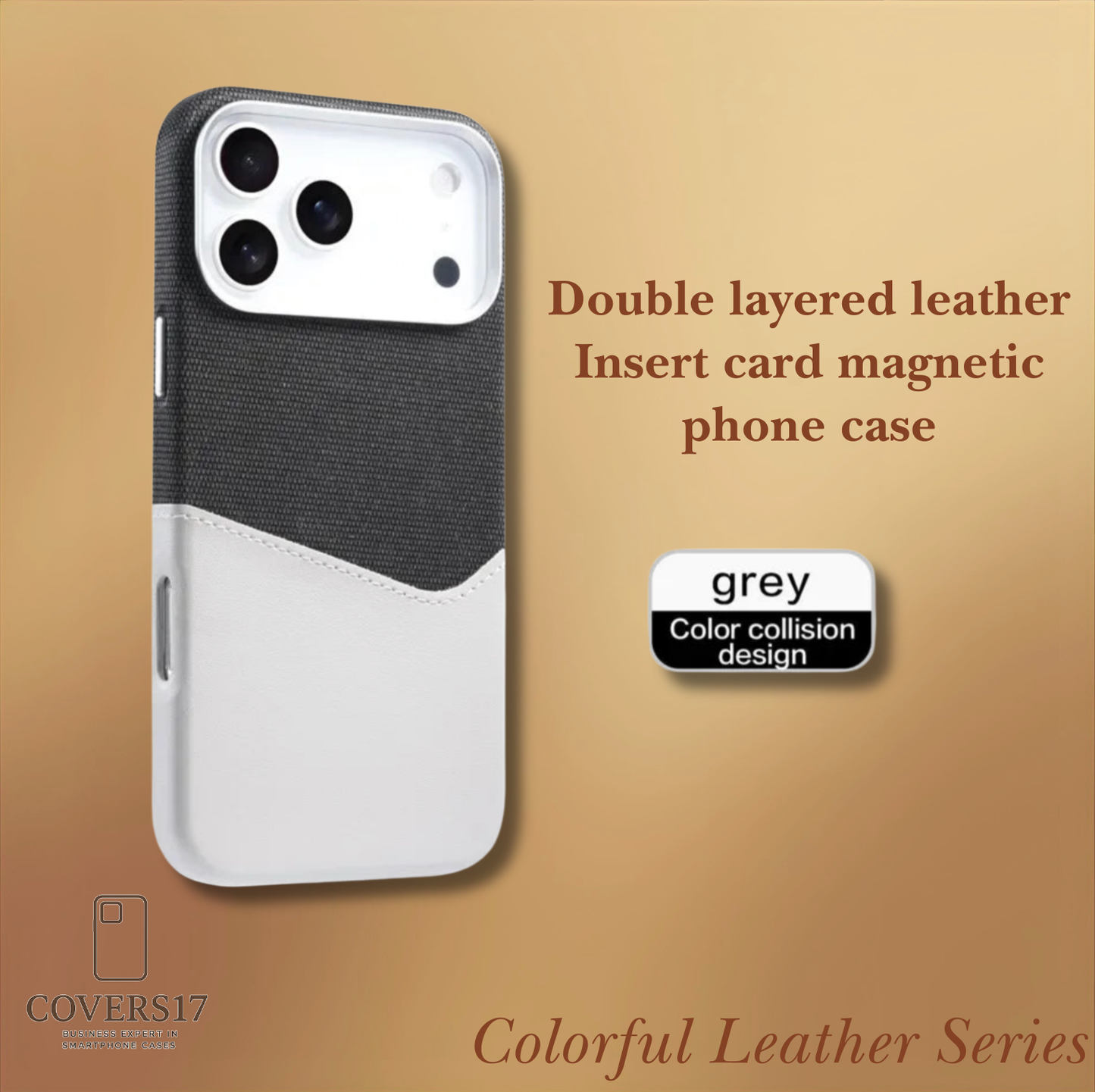 Coloured Leather Case for Iphone 17, Iphone 16