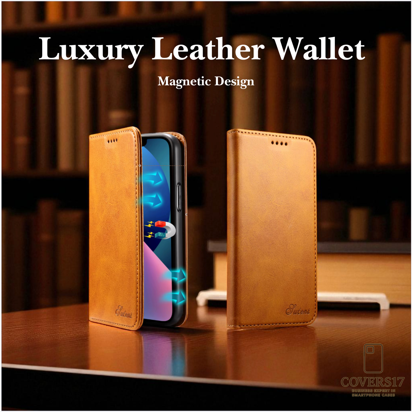 Luxury Leather Wallet Phone Case for Iphone 17