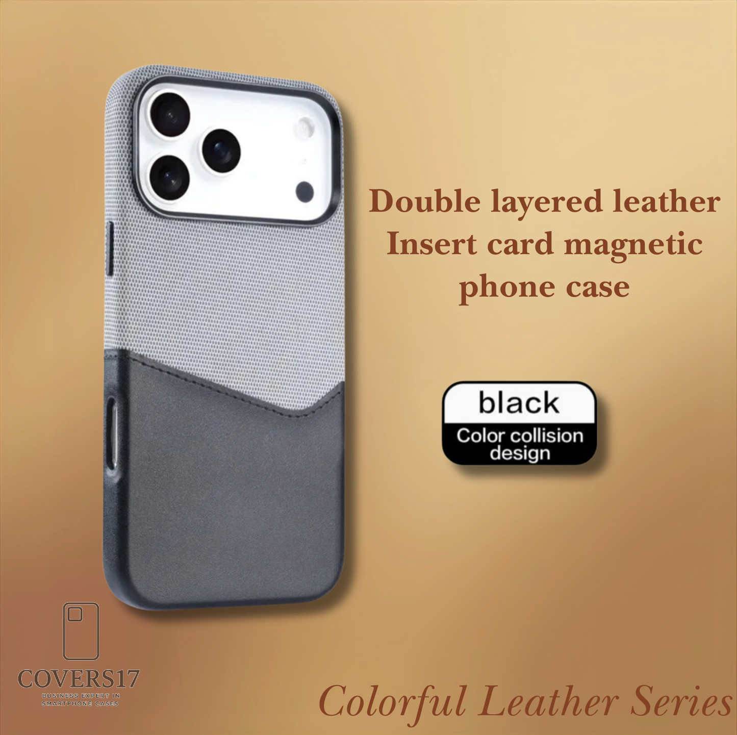 Coloured Leather Case for Iphone 17, Iphone 16