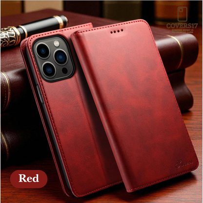 Luxury Leather Wallet Phone Case for Iphone 17