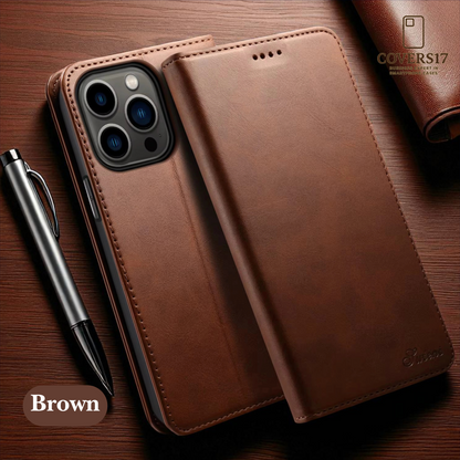 Luxury Leather Wallet Phone Case for Iphone 17