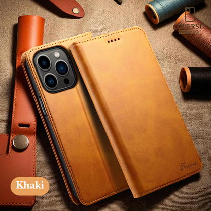 Luxury Leather Wallet Phone Case for Iphone 17