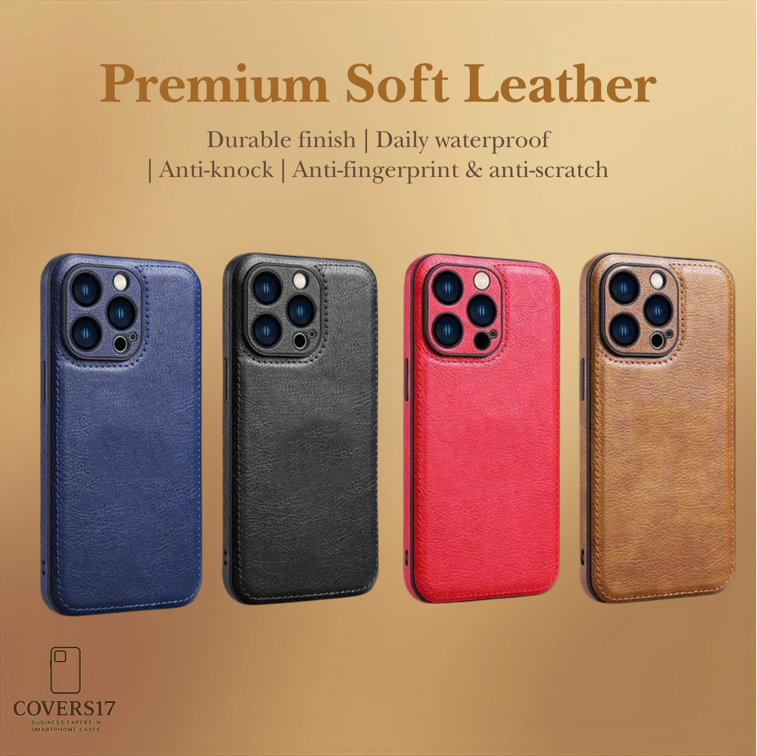 Premium Leather Case for Iphone 17, Iphone 16