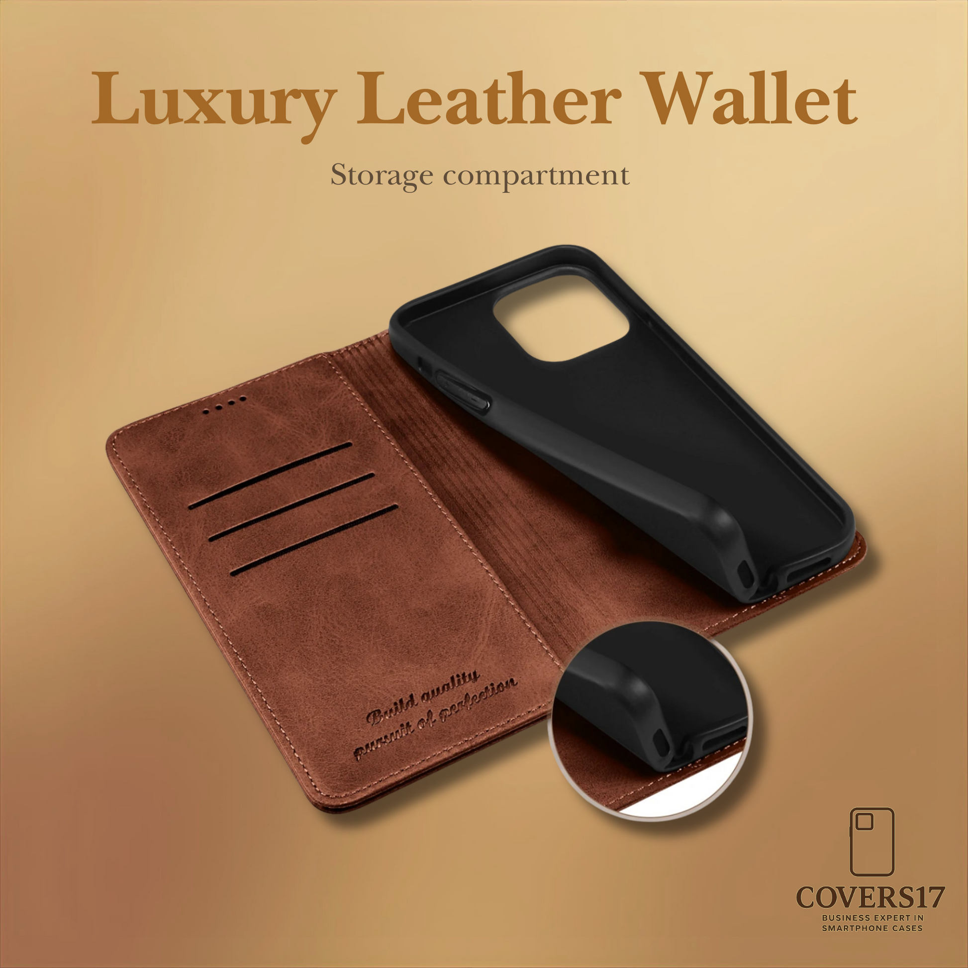 Luxury Leather Wallet Case for Iphone 17, Iphone 16