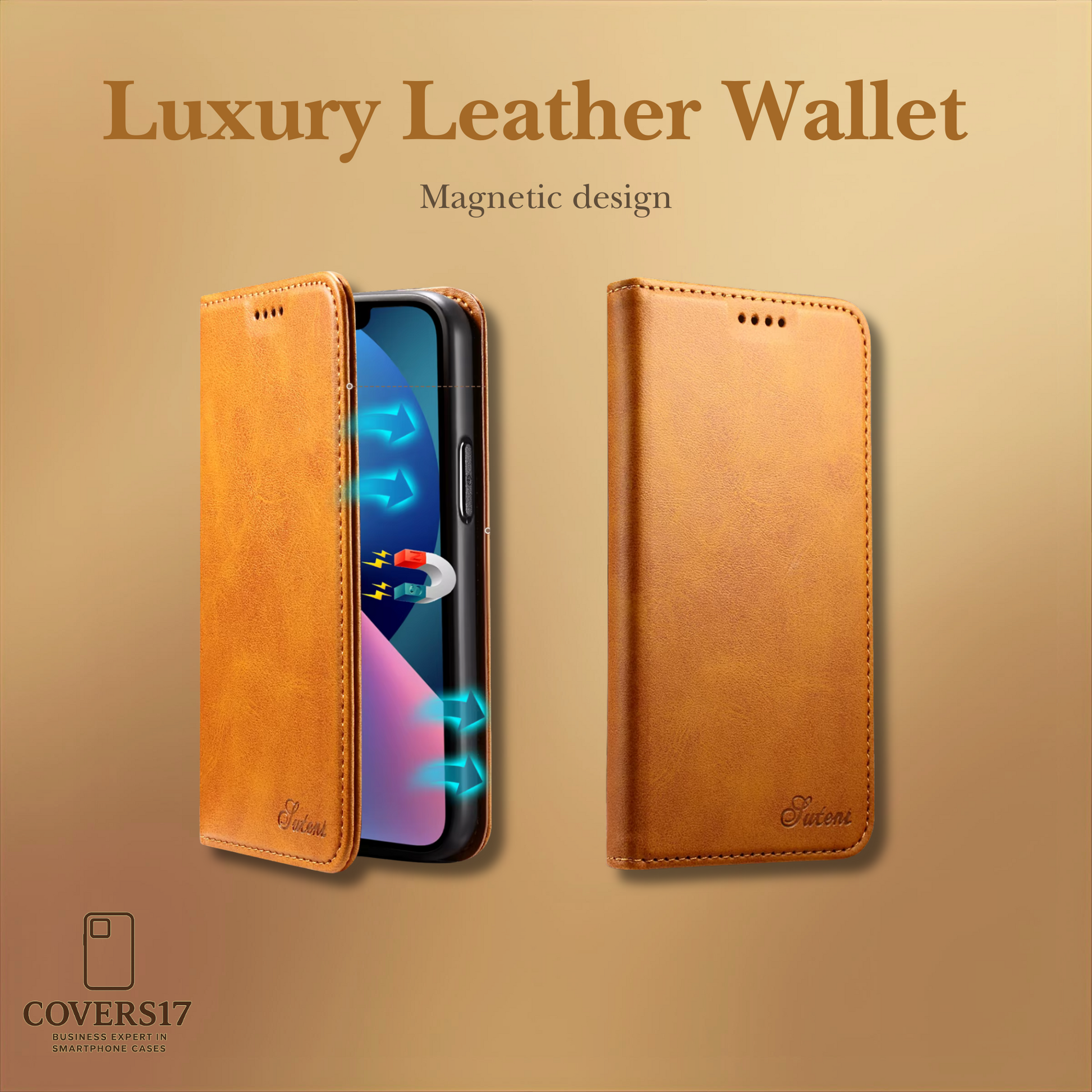 Luxury Leather Wallet Case for Iphone 17, Iphone 16