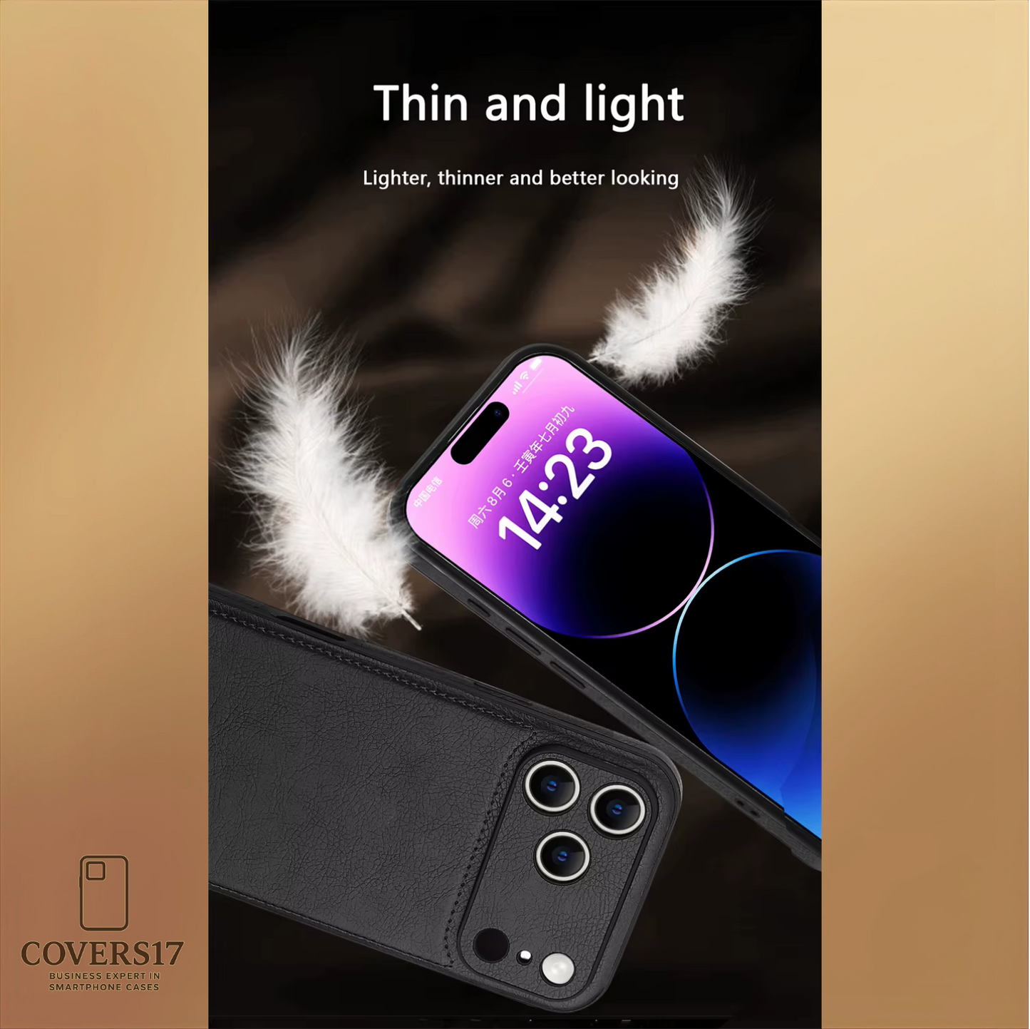 Premium Leather Case for Iphone 17, Iphone 16