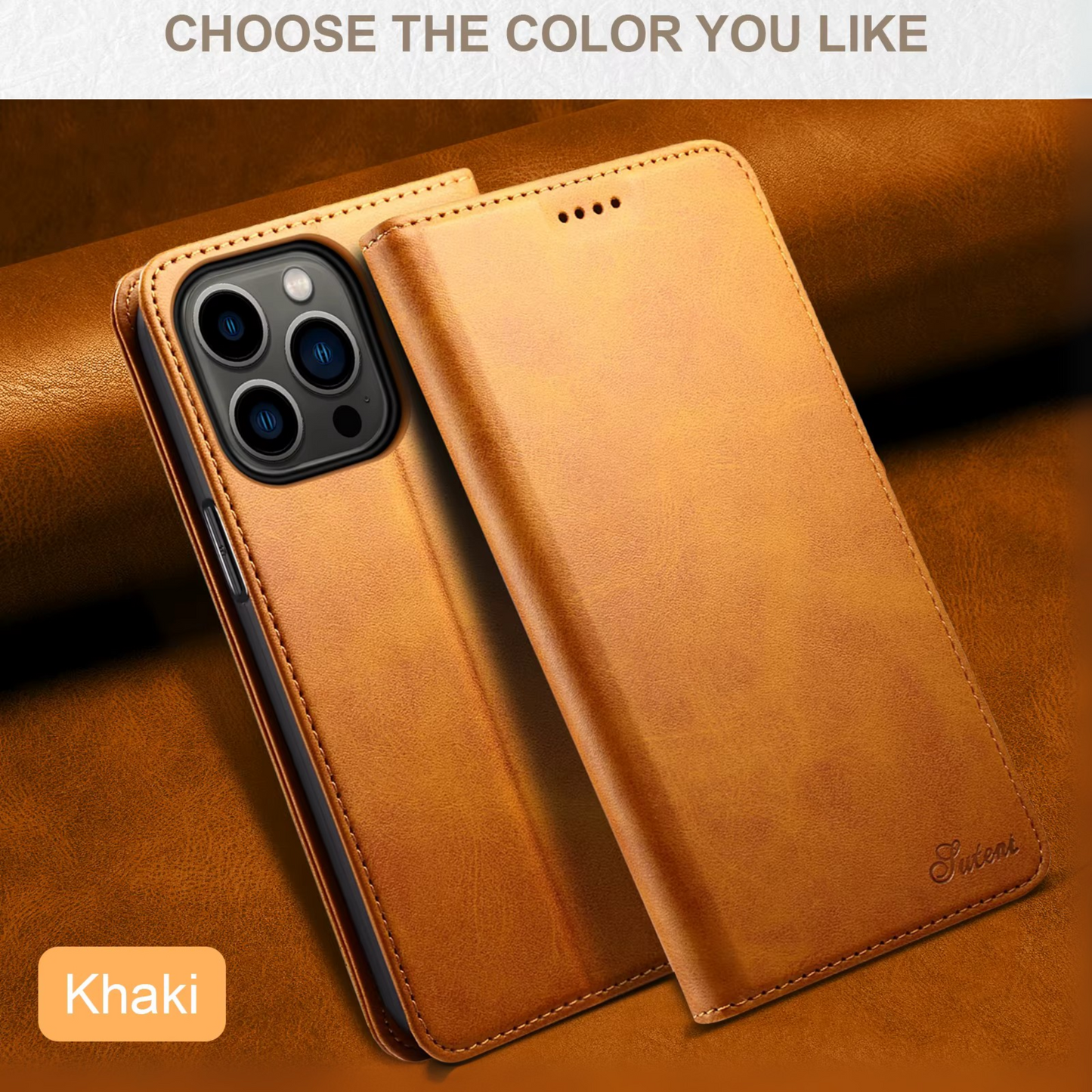 Luxury Leather Wallet Case for Iphone 17, Iphone 16