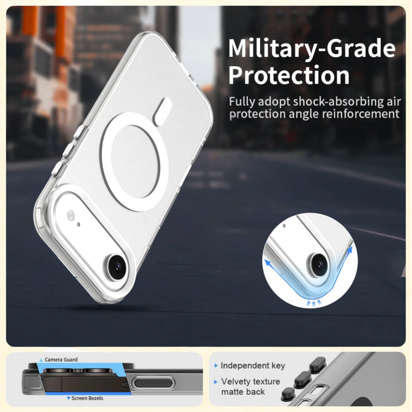 Matte Clear Case for Iphone 17, Iphone 16, Iphone 15