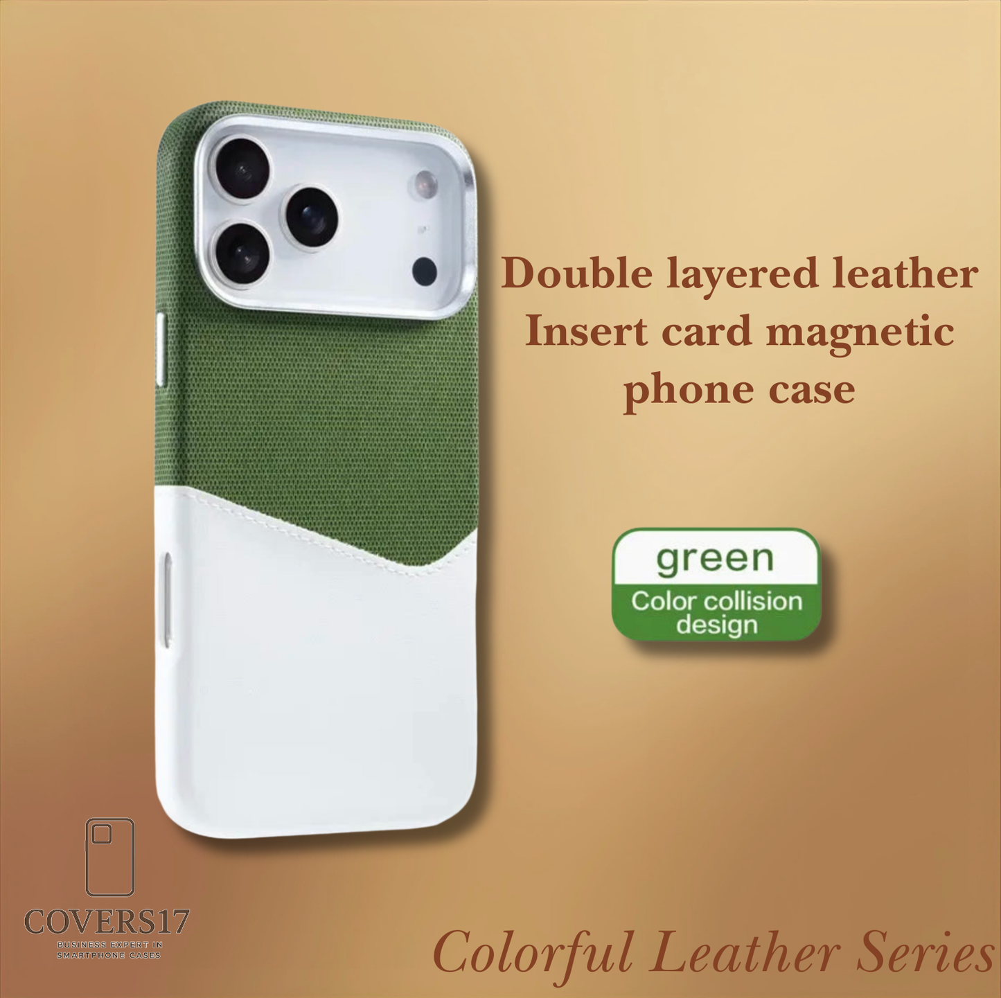 Coloured Leather Case for Iphone 17, Iphone 16