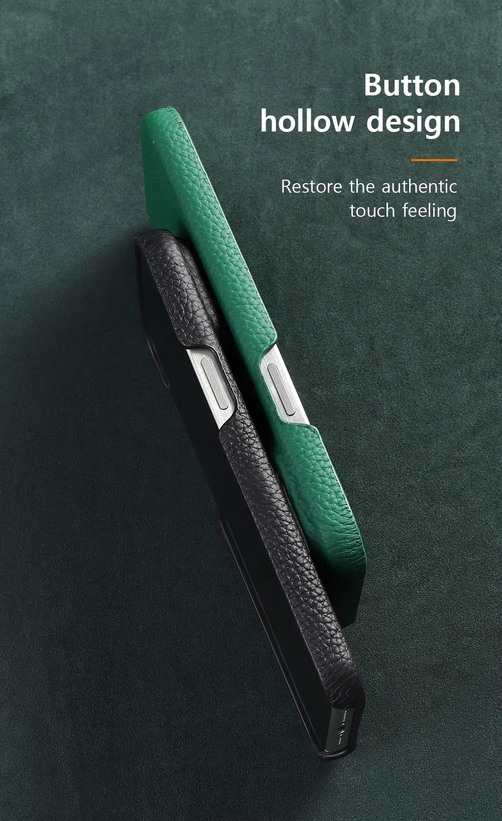 Luxury Natural Cowhide Leather Magnetic Case