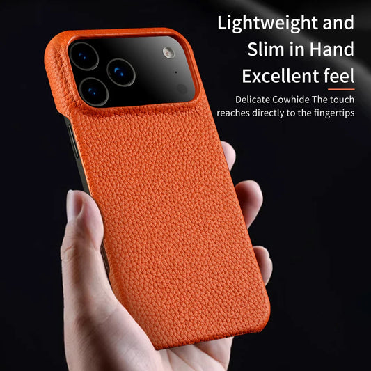 Luxury Natural Cowhide Leather Magnetic Case