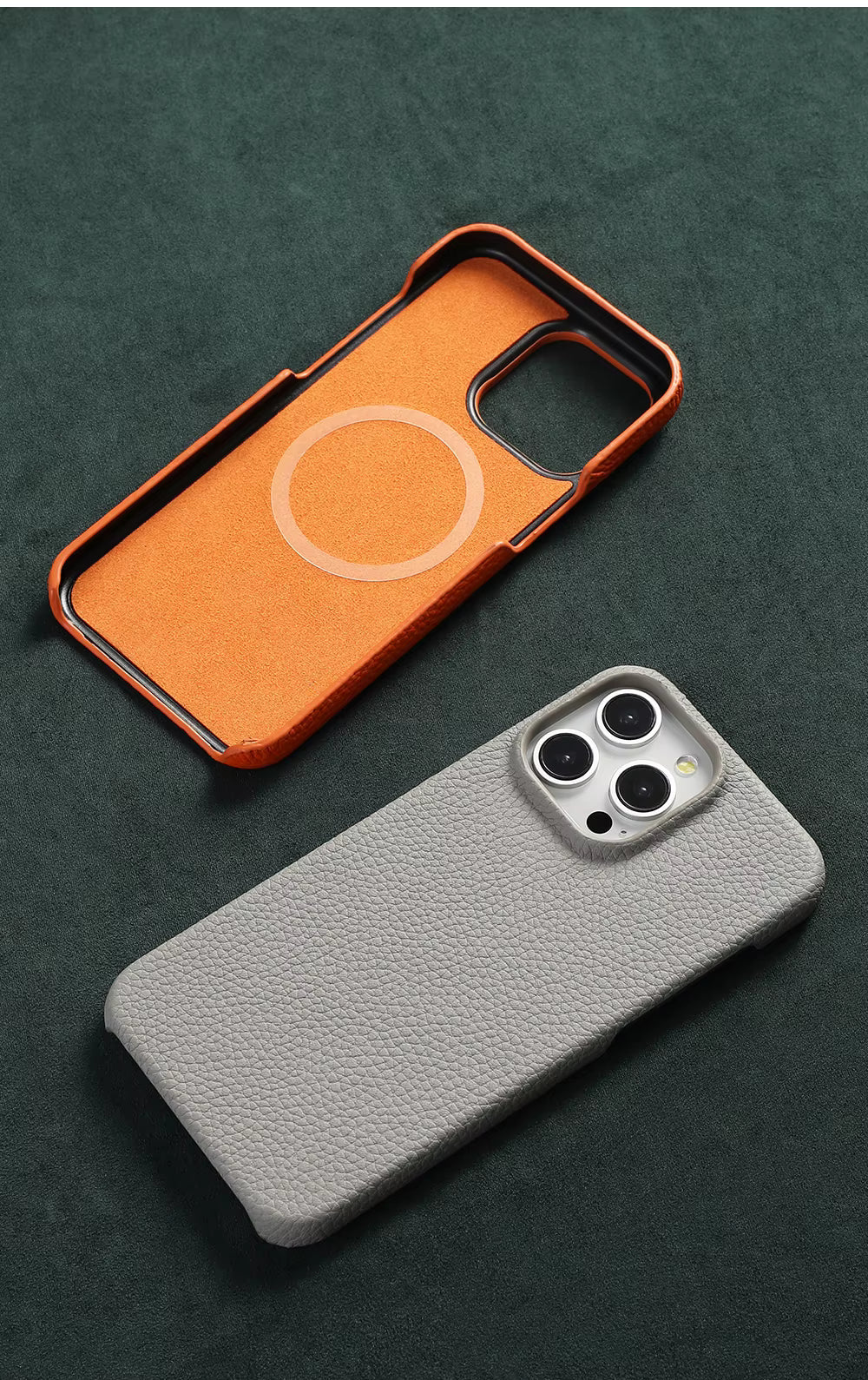 Luxury Natural Cowhide Leather Magnetic Case