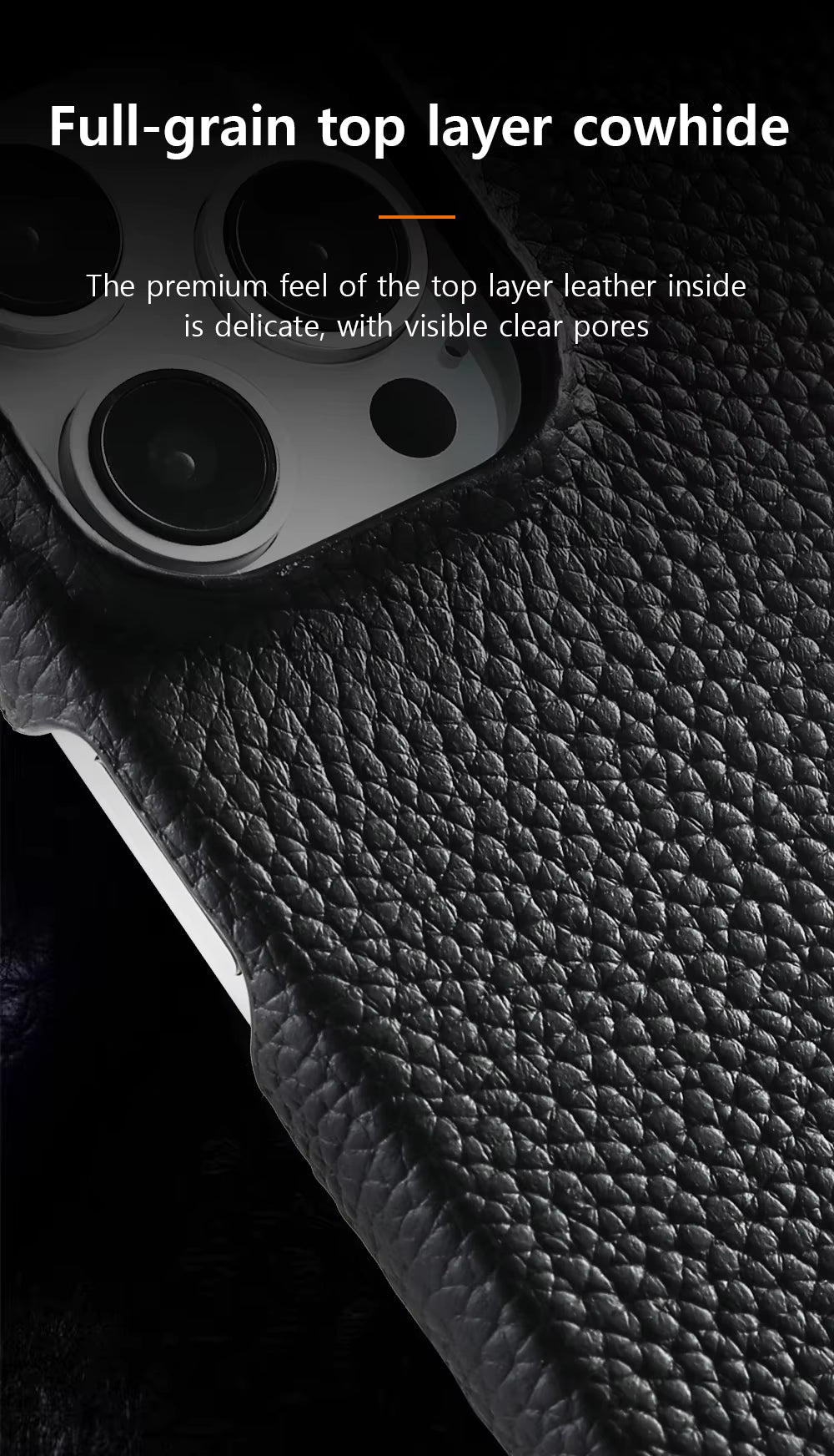 Luxury Natural Cowhide Leather Magnetic Case