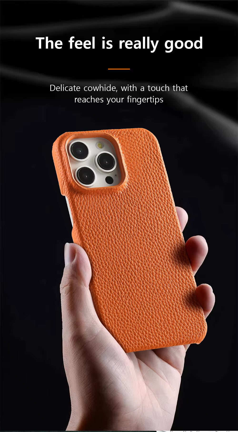 Luxury Natural Cowhide Leather Magnetic Case