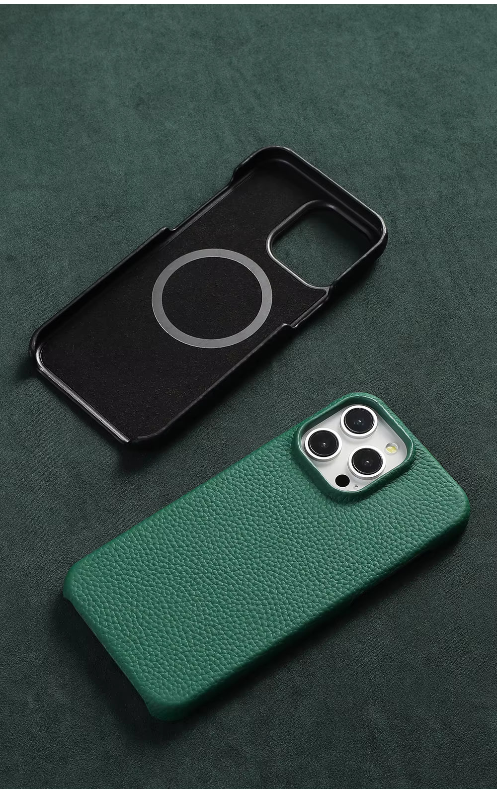 Luxury Natural Cowhide Leather Magnetic Case