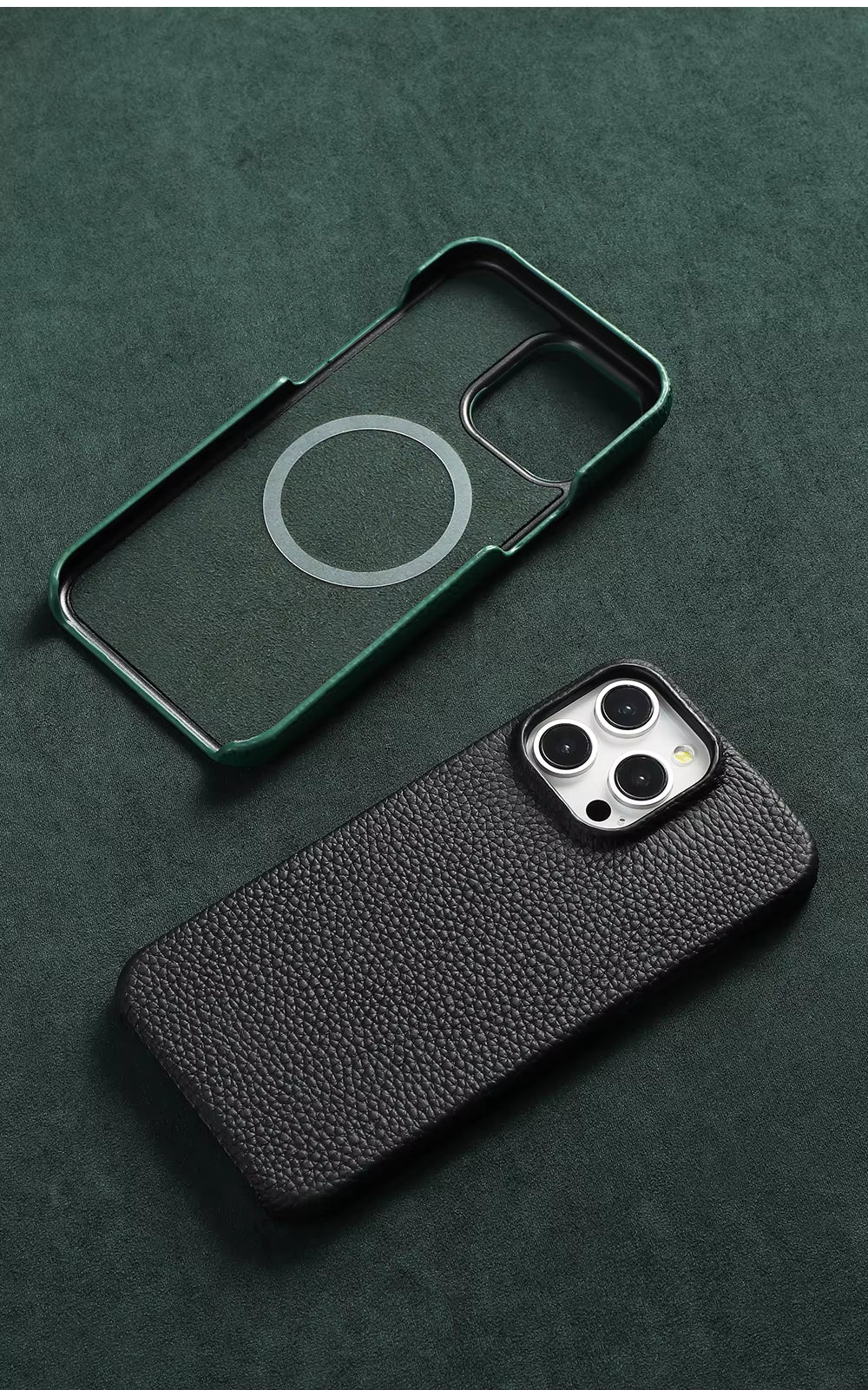 Luxury Natural Cowhide Leather Magnetic Case